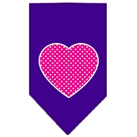 UNCONDITIONAL LOVE Pink Swiss Dot Heart Screen Print Bandana Purple Small UN919910